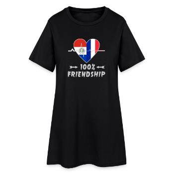 Le Paraguay et la France : une amitié à 100 % - Robe T-shirt Femme - noir - Devant