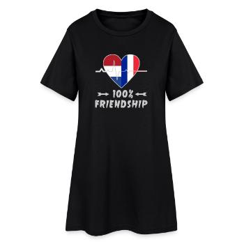 Les Pays-Bas et la France, une amitié à 100 % - Robe T-shirt Femme - noir - Devant
