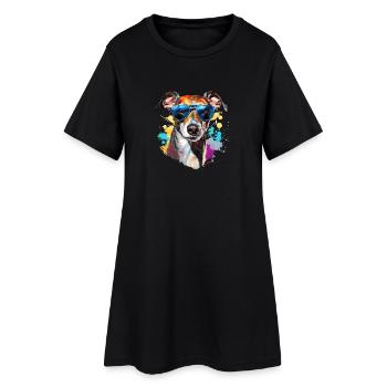 Carillon éolien avec lunettes de soleil - Robe T-shirt Femme - noir - Devant