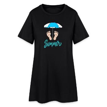 Summer - Women’s T-Shirt Dress - black - Front