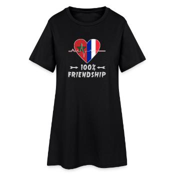 Le Maroc et la France : une amitié à 100 % - Robe T-shirt Femme - noir - Devant