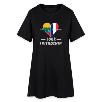 Lithuania and France 100% friendship - Women’s T-Shirt Dress - black - Front