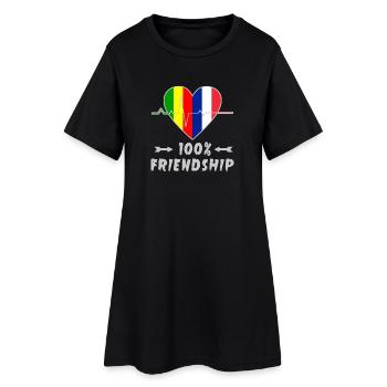 Mali und Frankreich 100% Freundschaft - Frauen T-Shirt-Kleid - Schwarz - Vorne