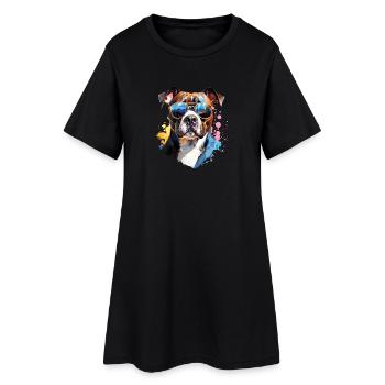 Staffordshire avec lunettes de soleil - Robe T-shirt Femme - noir - Devant