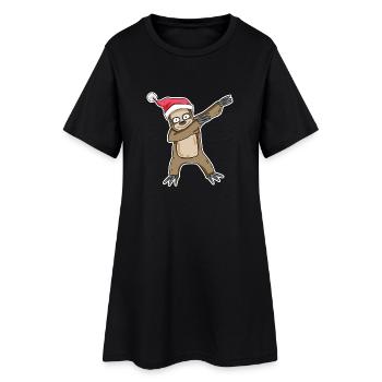 Motif de Noël paresseux - Robe T-shirt Femme - noir - Devant