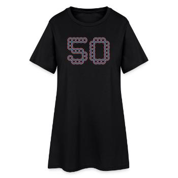 50. 50 ANS. 50e ANNIVERSAIRE. ANNIVERSAIRE 50 ANS. - Robe T-shirt Femme - noir - Devant