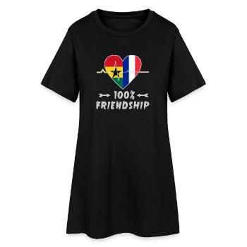 100 % amitié entre le Ghana et la France - Robe T-shirt Femme - noir - Devant
