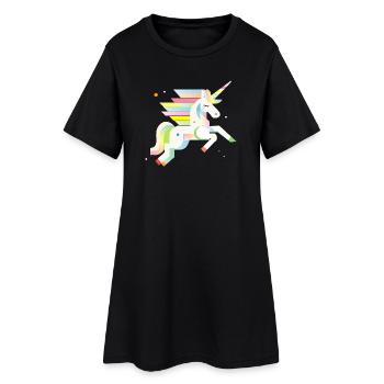 Delicate Geometric Unicorn – Dreamy & Magical - Women’s T-Shirt Dress - black - Front