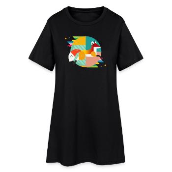 Fuchs Motiv – Modern Design & Closeness to Nature - Women’s T-Shirt Dress - black - Front