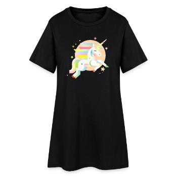 Delicate Geometric Unicorn – Dreamy & Magical - Women’s T-Shirt Dress - black - Front