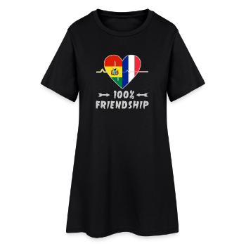 100 % amitié entre la Bolivie et la France - Robe T-shirt Femme - noir - Devant
