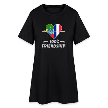 L'Ethiopie et la France 100 % amitié - Robe T-shirt Femme - noir - Devant