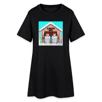 APRÈS SKI - POULET D’HIVER VOLAILLE - Robe T-shirt Femme - noir - Devant