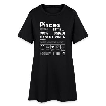 Poissons, Eau, Élément, Art - Robe T-shirt Femme - noir - Devant