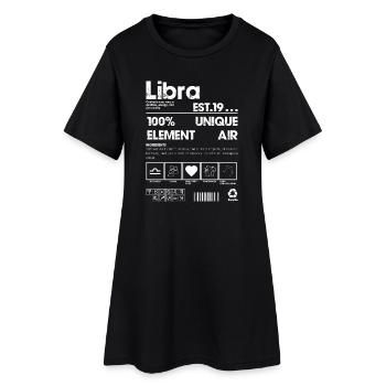 Waage Air Sternzeichen Fusion - Frauen T-Shirt-Kleid - Schwarz - Vorne