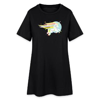 Delicate unicorn in pastel-dreamy & magical - Women’s T-Shirt Dress - black - Front