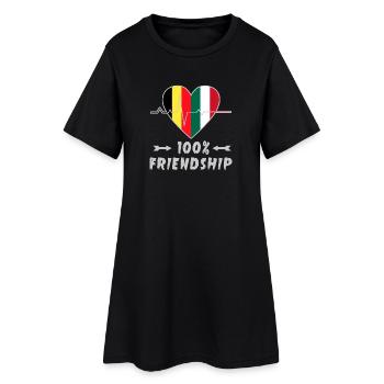 100 % amitié entre la Belgique et l'Italie - Robe T-shirt Femme - noir - Devant