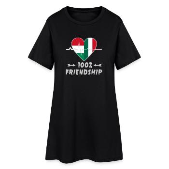 Ungarn und Italien 100% Freundschaft - Frauen T-Shirt-Kleid - Schwarz - Vorne