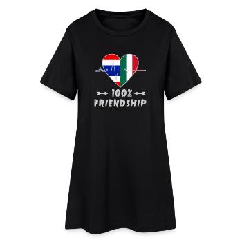 100 % amitié entre la Thaïlande et l'Italie - Robe T-shirt Femme - noir - Devant