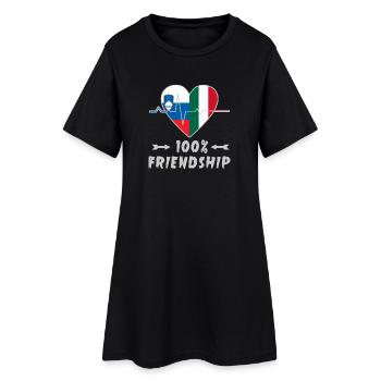 100 % amitié entre la Slovénie et l'Italie - Robe T-shirt Femme - noir - Devant