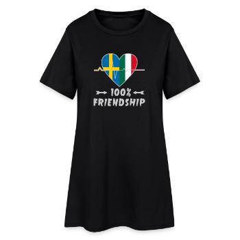 100 % amitié entre la Suède et l'Italie - Robe T-shirt Femme - noir - Devant