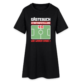Gästebuch 40. Geburtstag Fußball - Frauen T-Shirt-Kleid - Schwarz - Vorne