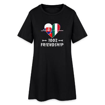 La Slovaquie et l'Italie : amitié à 100 % - Robe T-shirt Femme - noir - Devant
