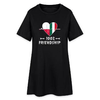 100 % amitié entre la Pologne et l'Italie - Robe T-shirt Femme - noir - Devant
