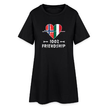 100 % amitié entre la Norvège et l'Italie - Robe T-shirt Femme - noir - Devant