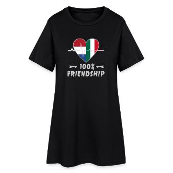 100 % amitié entre les Pays-Bas et l'Italie - Robe T-shirt Femme - noir - Devant