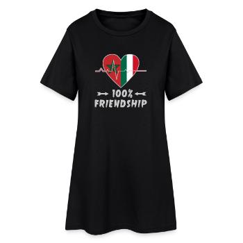 100 % amitié entre le Maroc et l'Italie - Robe T-shirt Femme - noir - Devant