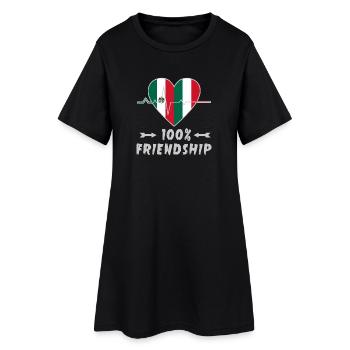 100 % amitié entre le Mexique et l'Italie - Robe T-shirt Femme - noir - Devant