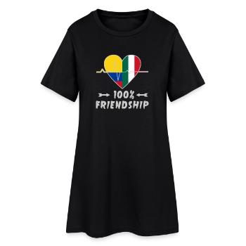 100 % amitié entre la Colombie et l'Italie - Robe T-shirt Femme - noir - Devant