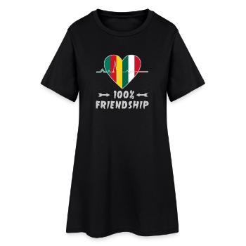 100 % amitié entre le Cameroun et l'Italie - Robe T-shirt Femme - noir - Devant