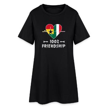 100 % amitié entre le Ghana et l'Italie - Robe T-shirt Femme - noir - Devant