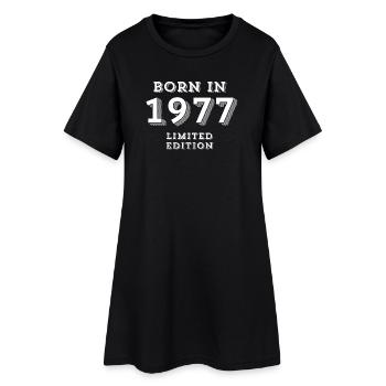 born in 1977, année de naissance, 1977 - Robe T-shirt Femme - noir - Devant