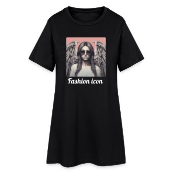 Icône de la mode - Robe T-shirt Femme - noir - Devant