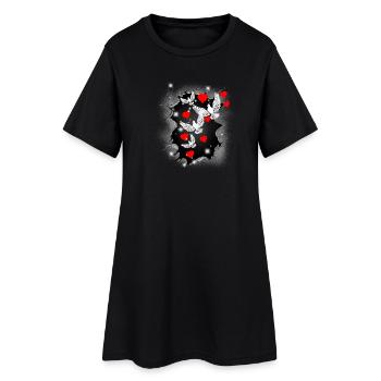 Colombes Colombe Coeur Paix Colombes de la Paix - Robe T-shirt Femme - noir - Devant