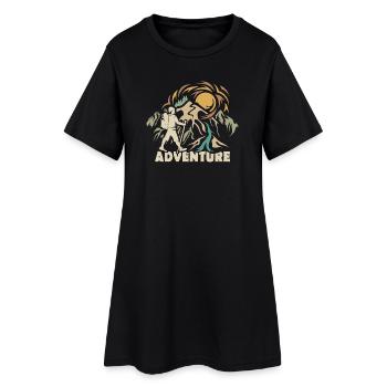 rétro randonnée aventure vintage trekking nature - Robe T-shirt Femme - noir - Devant