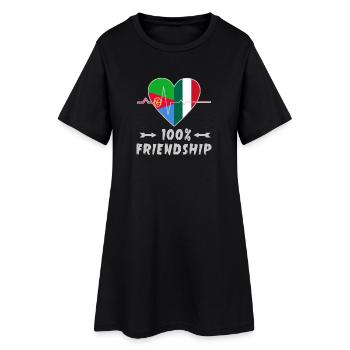 Eritrea und Italien 100% Freundschaft - Frauen T-Shirt-Kleid - Schwarz - Vorne
