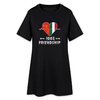 100 % amitié entre la Chine et l'Italie - Robe T-shirt Femme - noir - Devant