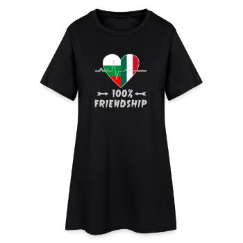 La Bulgarie et l'Italie : amitié à 100 % - Robe T-shirt Femme - noir - Devant