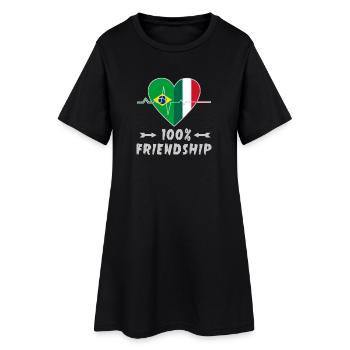 100 % amitié entre le Brésil et l'Italie - Robe T-shirt Femme - noir - Devant