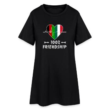 L'Afghanistan et l'Italie : amitié à 100 % - Robe T-shirt Femme - noir - Devant
