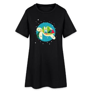 Cute Turtle – Creative Underwater World - Women’s T-Shirt Dress - black - Front
