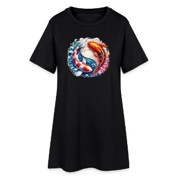 Carpe koi - Robe T-shirt Femme - noir - Devant