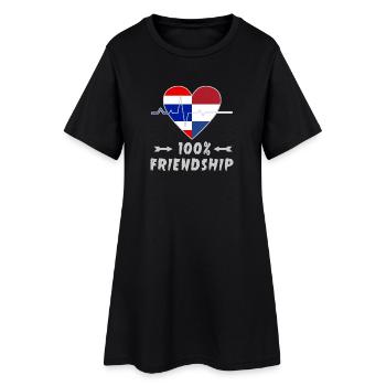 Thailand and Netherlands 100% friendship - Women’s T-Shirt Dress - black - Front