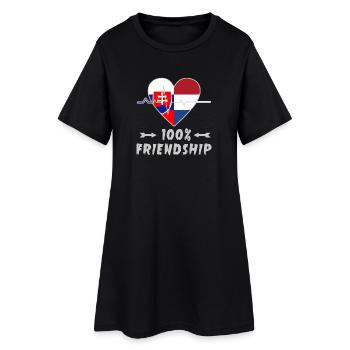 Slowakei und Niederlande 100% Freundschaft - Frauen T-Shirt-Kleid - Schwarz - Vorne