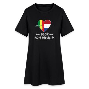 100 % amitié entre le Sénégal et les Pays-Bas - Robe T-shirt Femme - noir - Devant