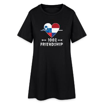 Slovakia and the Netherlands 100% friendship - Women’s T-Shirt Dress - black - Front